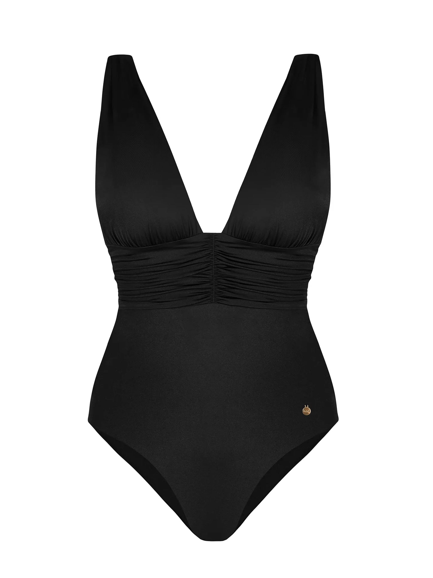 Badeanzug F232/509 – Eleganter figurformender Badeanzug in Schwarz