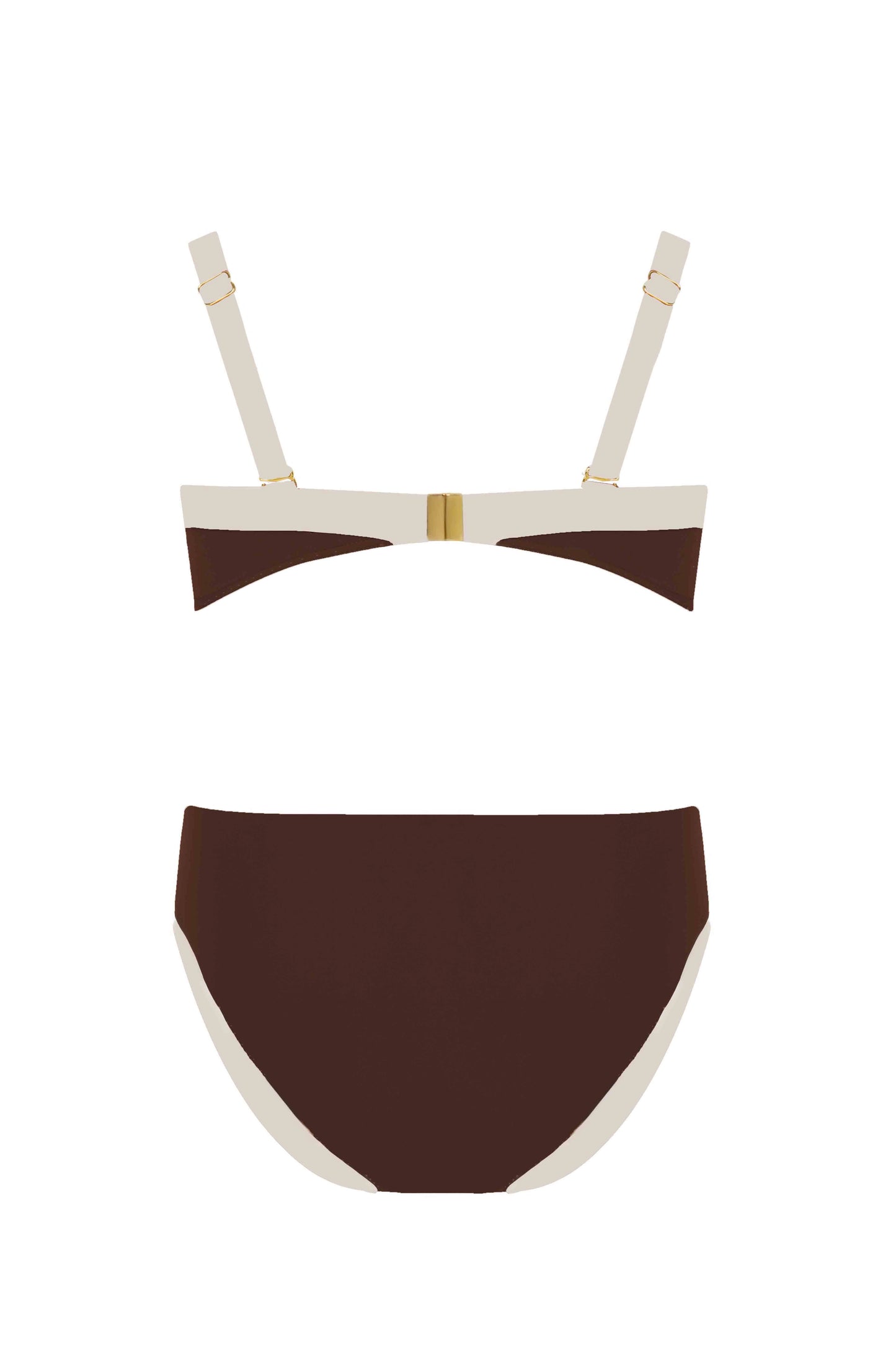 Retro 3 Push-up Bikini in Schokoladenbraun – SELF Collection