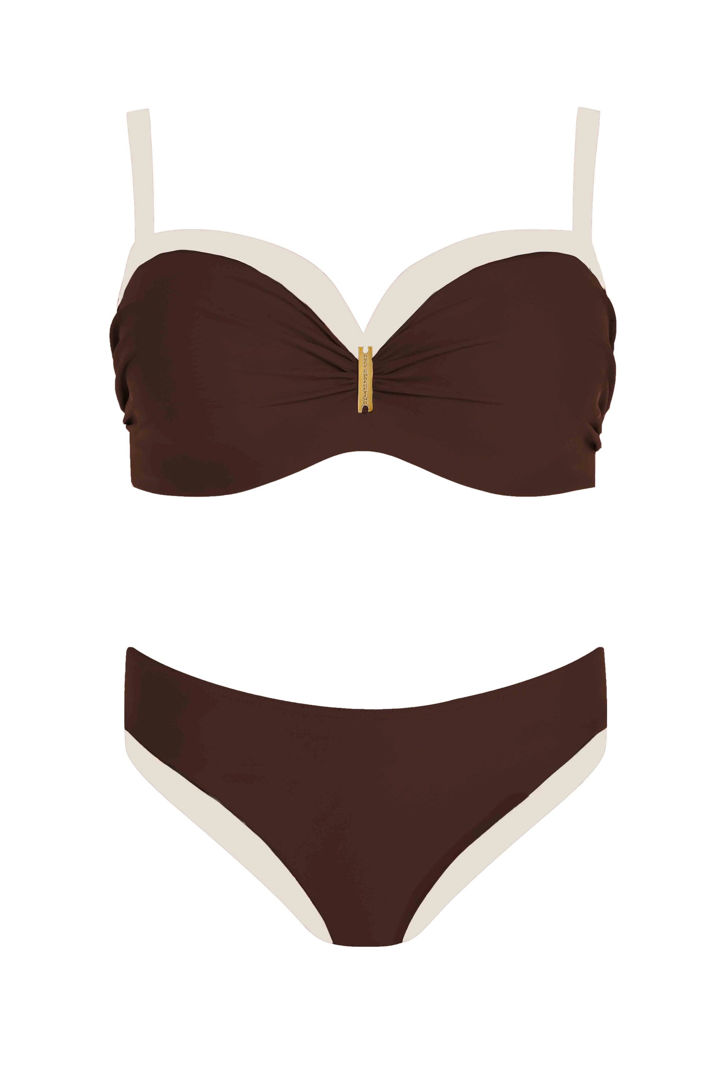 Retro 3 Push-up Bikini in Schokoladenbraun – SELF Collection
