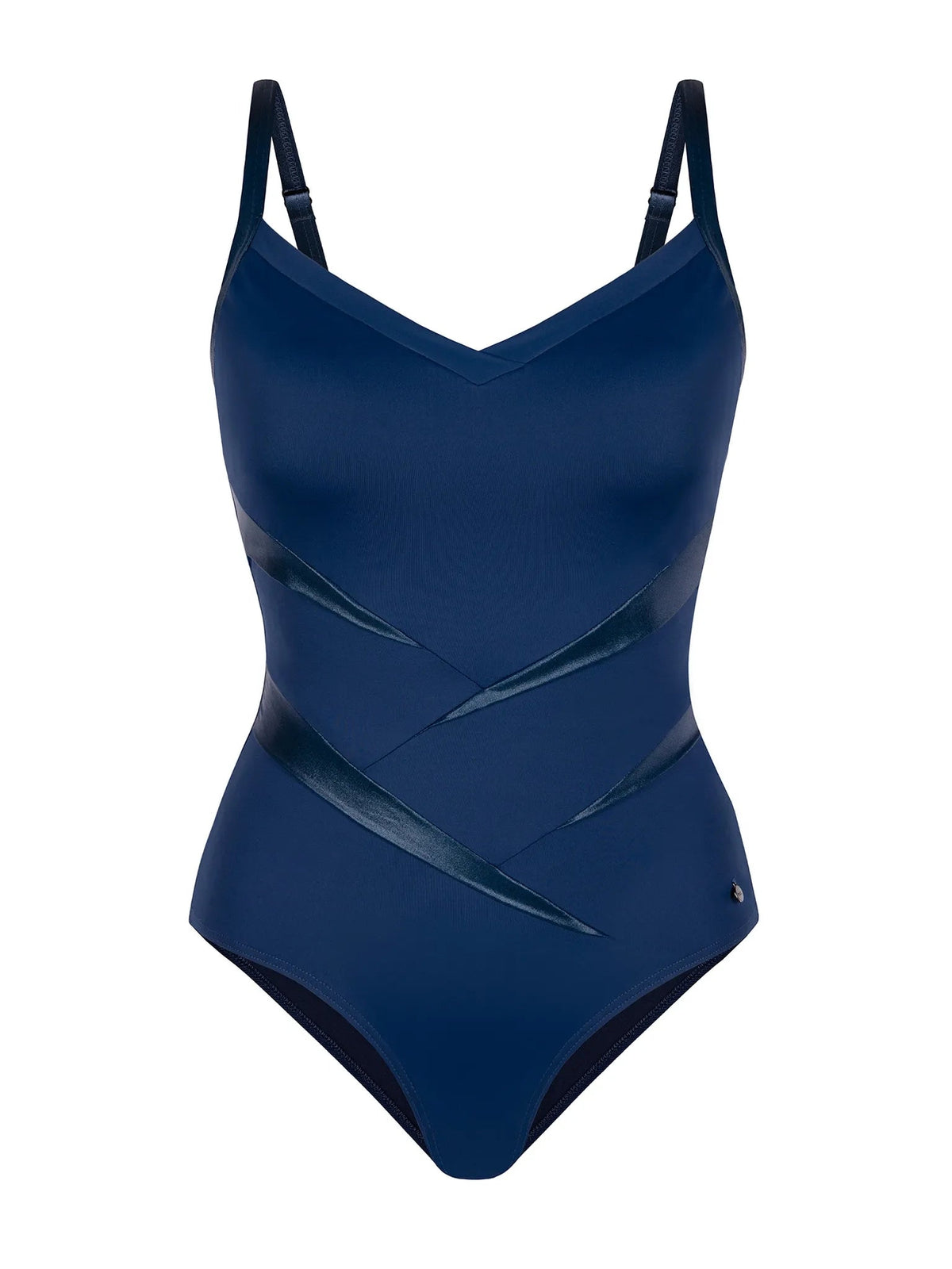 Badeanzug F31/839S – Figurformender Damen Badeanzug in Dunkelblau - Damen Badeanzug | ROMA MODA