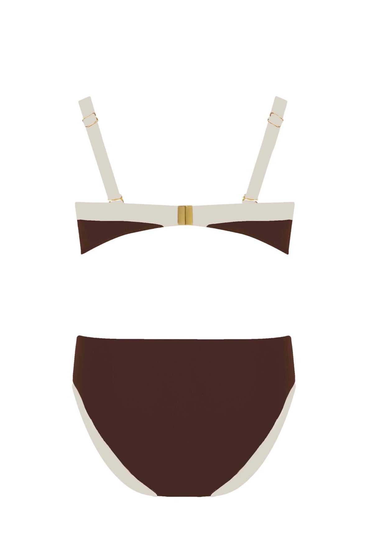 Retro 3 Push-up Bikini in Schokoladenbraun – SELF Collection - Bikini-Set | ROMA MODA
